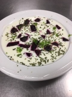 Beet and Burrata Soup